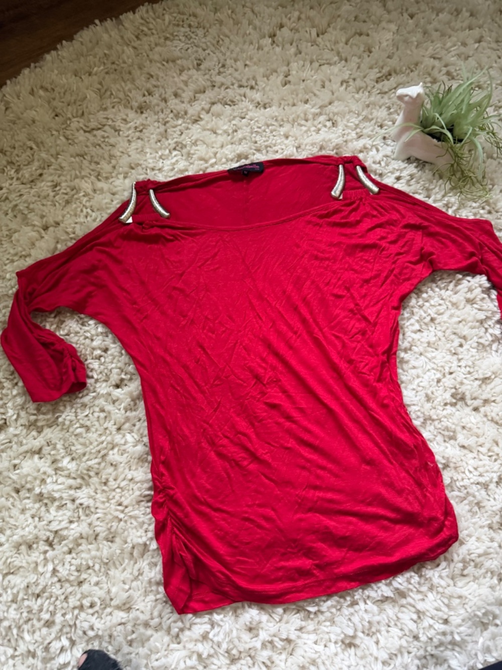 Annabelle women's Annabelle Bright Red vintage Y2K 2000s throwback Women's Top i - Picture 2 of 6
